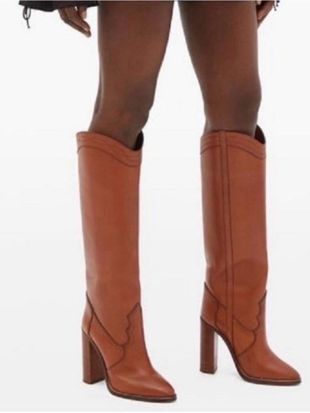 Saint Laurent Kate 105 Western Knee-High Boots | New Papaya | Size 38 | NIB - Picture 3 of 16